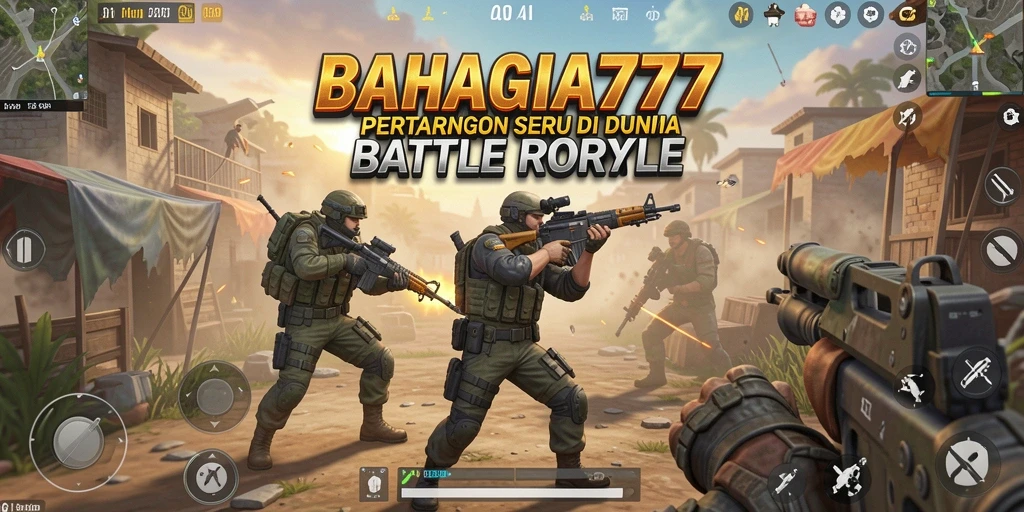Gameplay seru BAHAGIA777 dalam momen pertempuran Battle Royale.