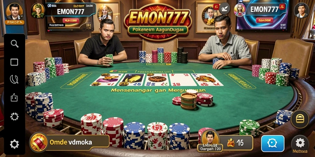 Screenshot gameplay EMON777 menunjukkan pengalaman seru bermain Poker.