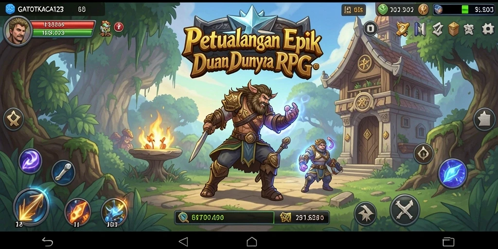 Gameplay GATOTKACA123 menampilkan pertempuran seru dan eksplorasi dunia fantastis.