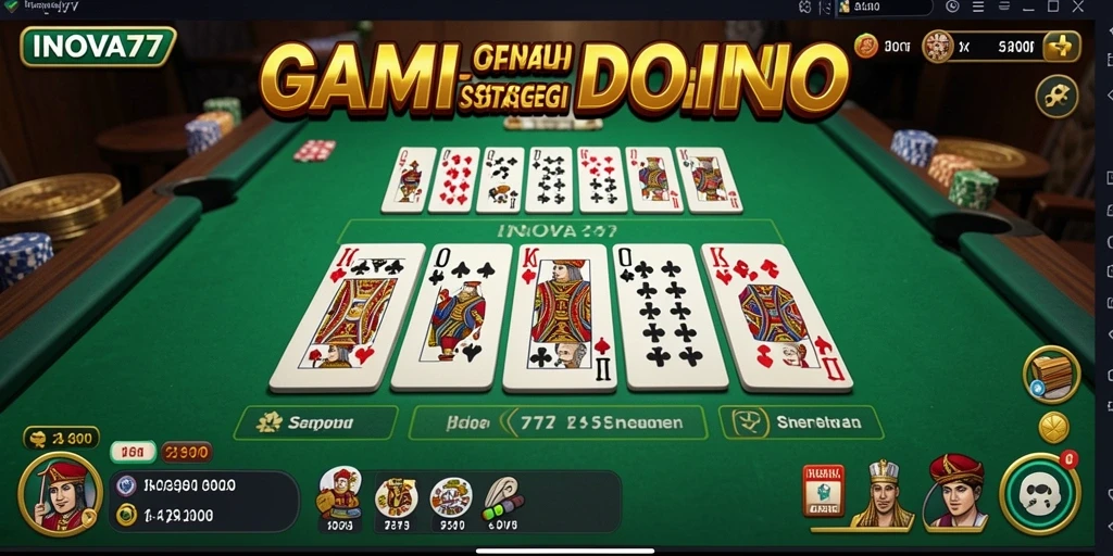 Tampilan gameplay menarik di INOVA77 dengan kartu Domino.