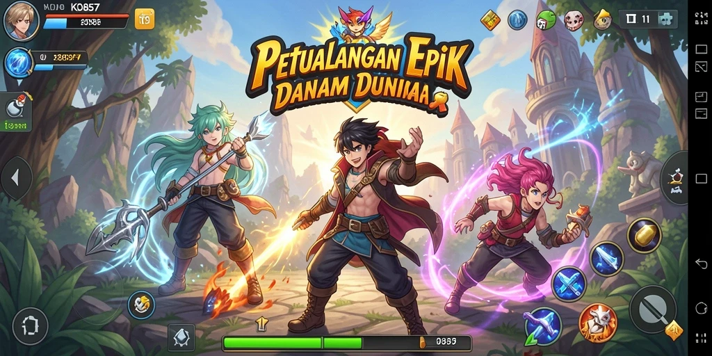 Tangkapan layar utama <strong>KO857</strong> menunjukkan aksi seru dan karakter menarik.