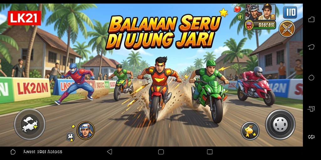 Tangkapan layar utama LK21 menampilkan aksi balapan yang mendebarkan di lintasan.