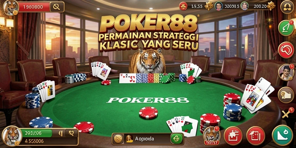 Tampilan menarik gameplay POKER88 yang penuh strategi.
