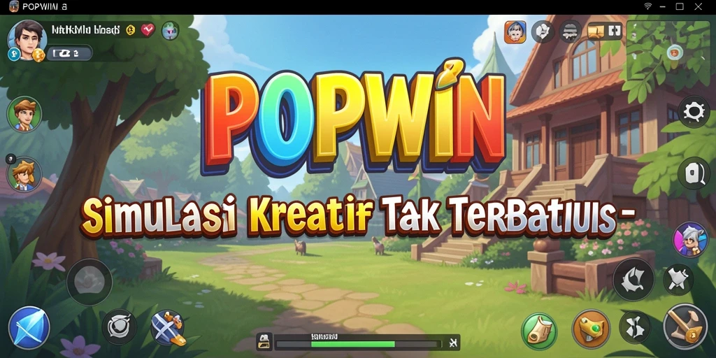 Screenshot dari POPWIN menunjukkan gameplay Simulation yang menarik dan interaktif.