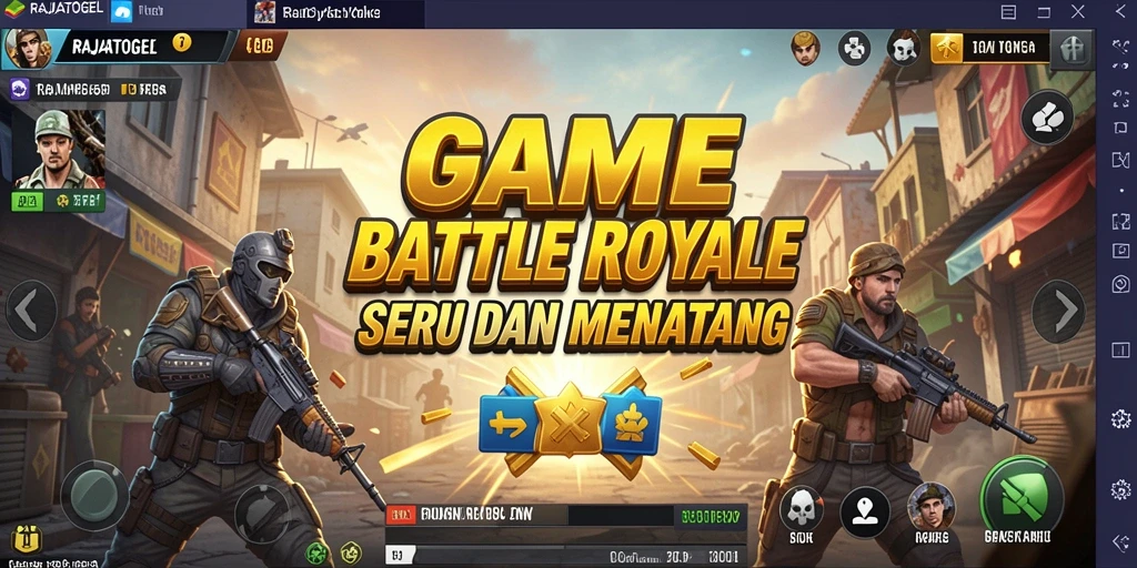 Gameplay seru RAJATOGEL dalam pertempuran Battle Royale.