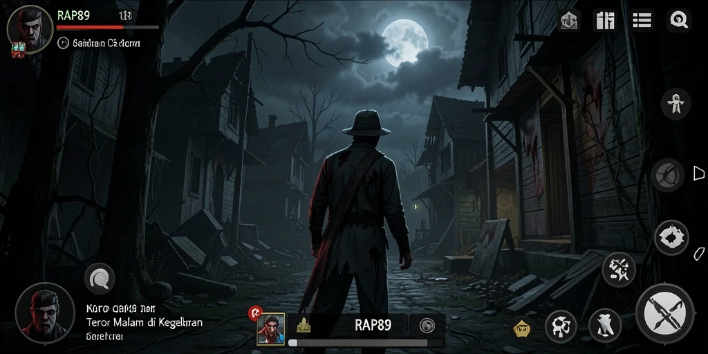 Screenshot menampilkan atmosfer Horror yang mencekam dalam gameplay RAP89.
