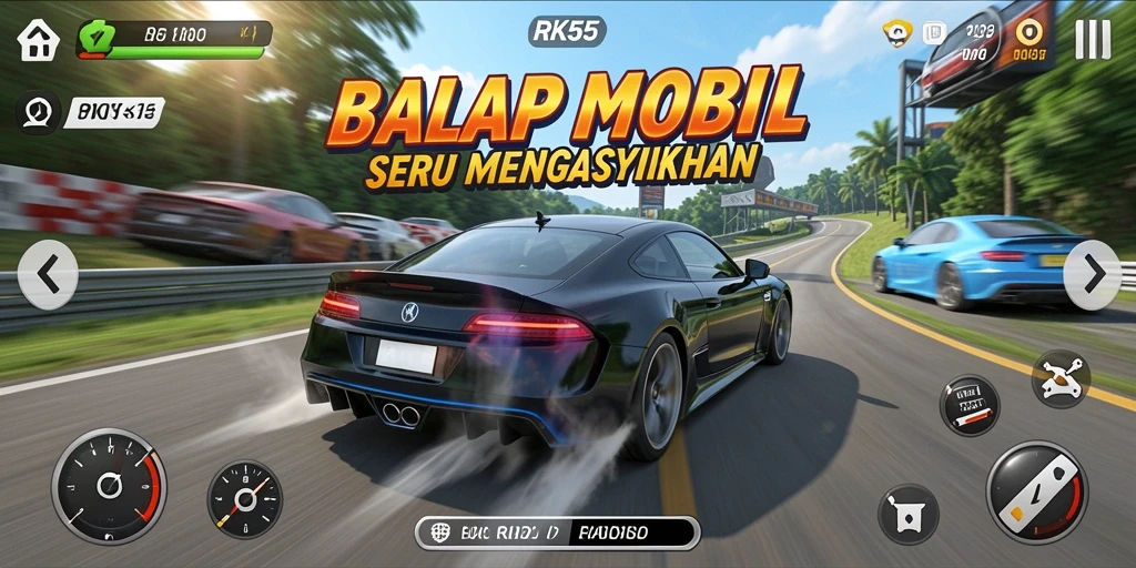 Gameplay Racing yang mendebarkan dalam RK55.