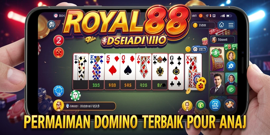 Screenshot gameplay ROYAL88 menampilkan suasana bermain domino yang seru.