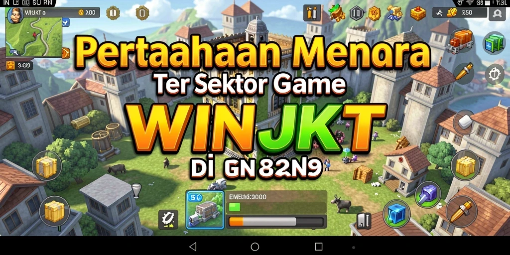 Tangkapan layar gameplay WINJKT menampilkan aksi menara pertahanan yang mendebarkan.