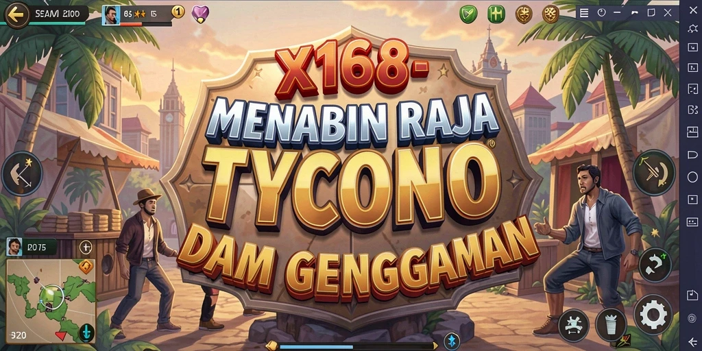 Tampilan gameplay X168 yang menarik dan seru dalam membangun bisnis Tycoon.
