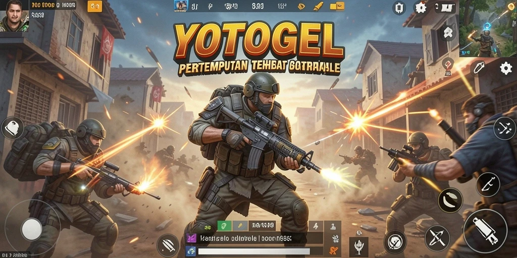 Screenshot YOTOGEL dengan aksi bertempur yang intens dalam Battle Royale.