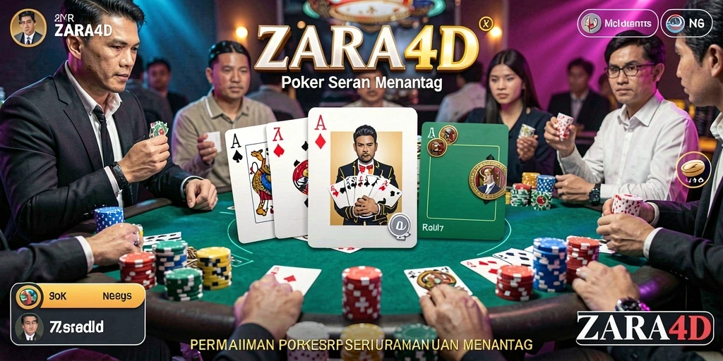 Screenshot gameplay ZARA4D dengan pemain menikmati permainan poker.