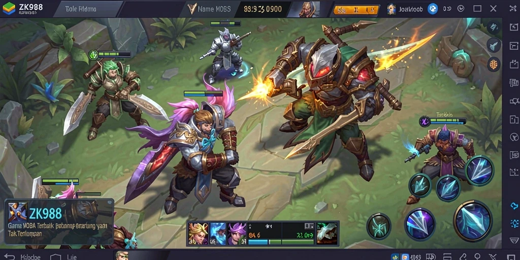Tangkapan layar gameplay ZK988 yang penuh aksi dan strategi.